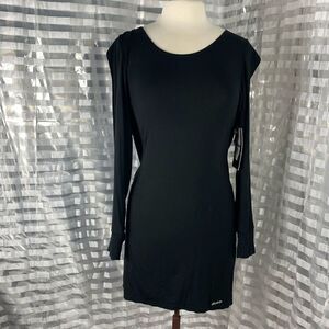 Luxuries by LRG Black Long Sleeve Chain/Rhinestone Adorned Dress